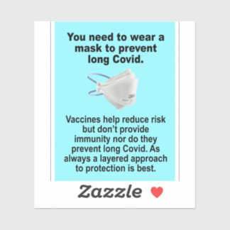 mask to avoid long Covid vinyl sticker