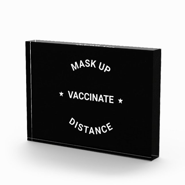 Mask Up, Distance, Vaccinate modern typography Photo Block (Right)