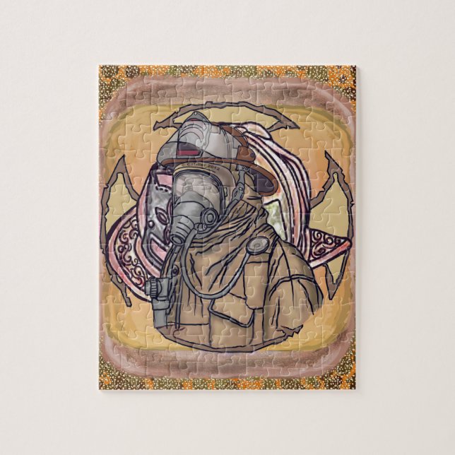 Mask Up Firefighter jigsaw puzzle (Vertical)
