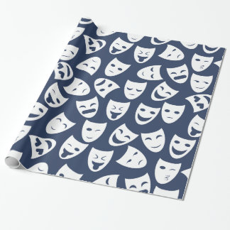 Mask w/ Different Emotions Pattern Wrapping Paper