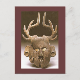 Mask with Antlers Native American Fine Art Postcard