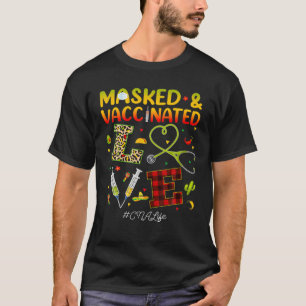 Masked And Vaccinated Love CNA Nurse Life Cinco De T-Shirt