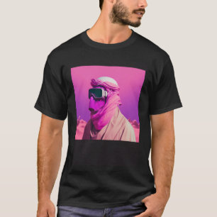 Masked Arab in a Vaporwave Desert Retrowave style T-Shirt