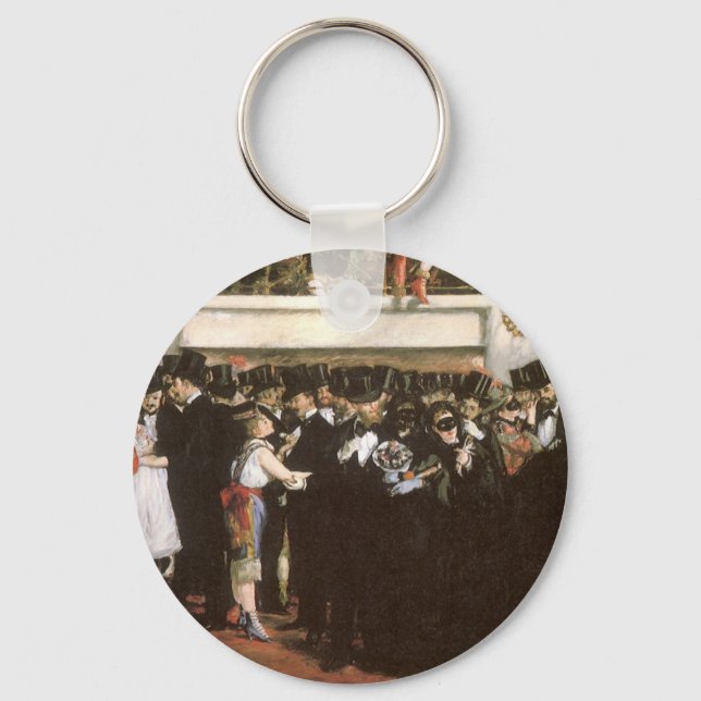 Masked Ball at the Opera by Edouard Manet Key Ring (Front)