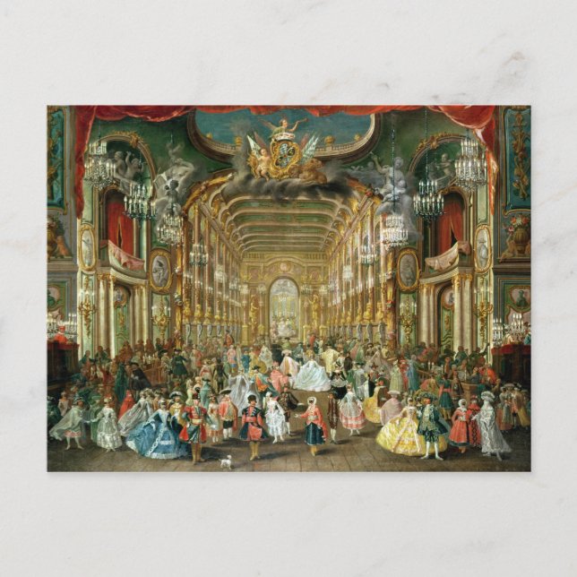 Masked Ball in the Hoftheater, Bonn, 1754 Postcard (Front)