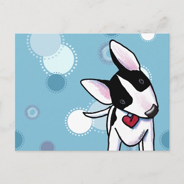 Masked Bull Terrier Dotted Postcard (Front)