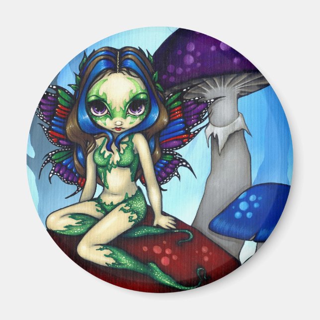 "Masked Fairy on the Mushrooms" Magnet (Front)