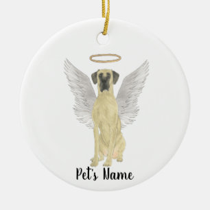 Masked Fawn Great Dane Sympathy Memorial Ceramic Ornament