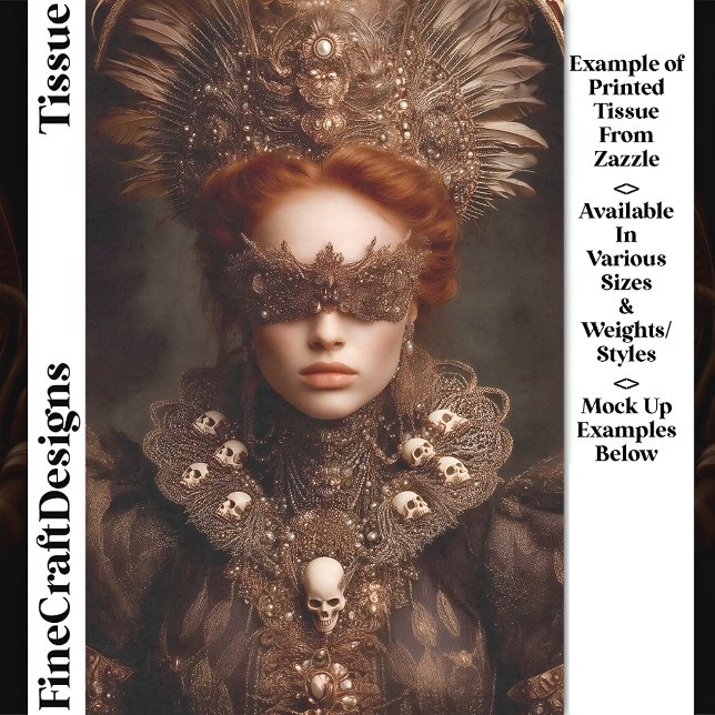 Masked Gothic Masquerade Woman DU1 Decoupage Tissue Paper (Creator Uploaded)