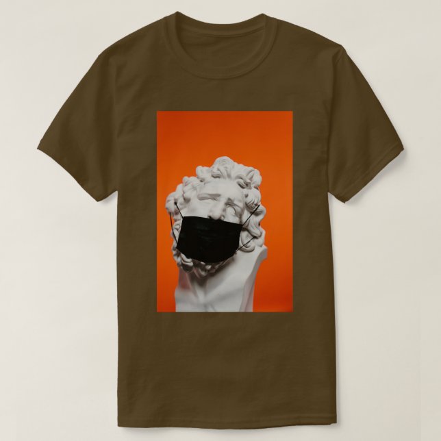 Masked Greek Statue T-Shirt (Design Front)