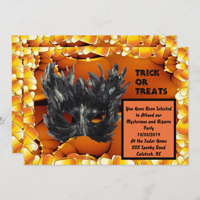 Masked Halloween Invitation (Front/Back)