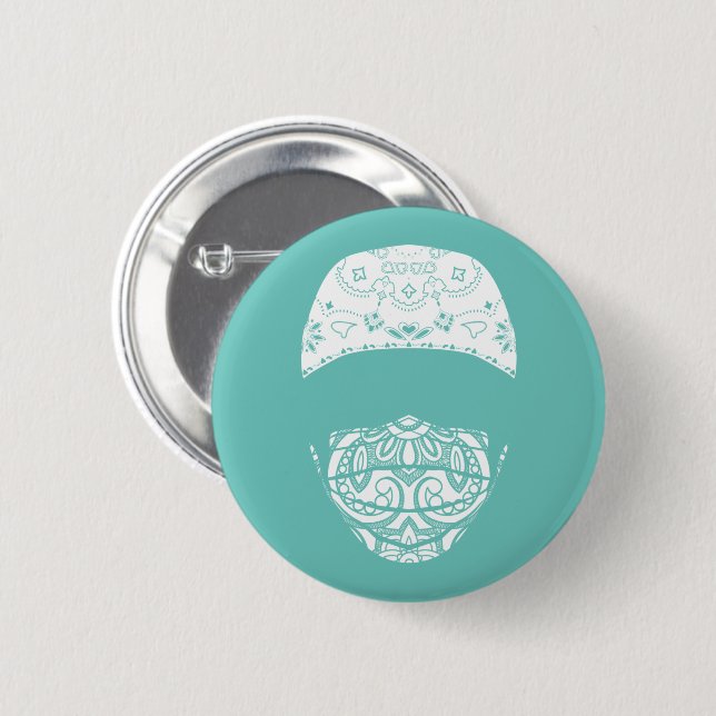masked in paisley button (Front & Back)