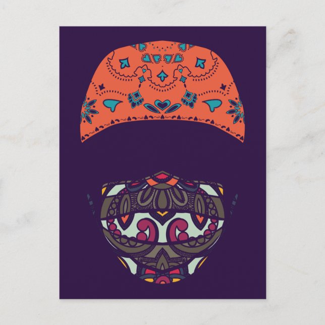 masked in paisley postcard (Front)