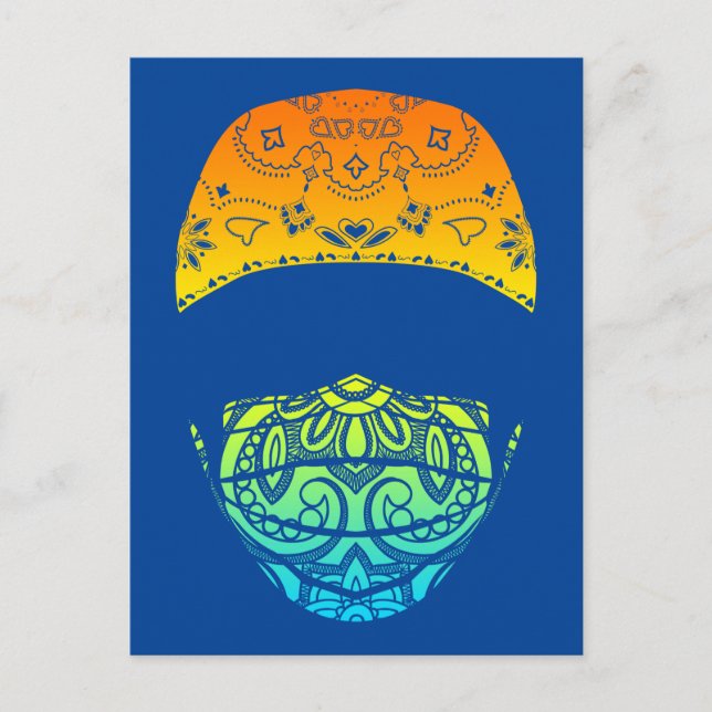 masked in paisley postcard (Front)