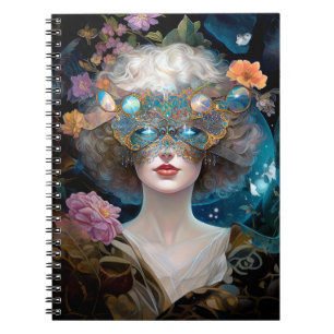Masked Lady Fantasy Art Notebook