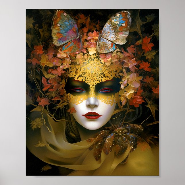 Masked Lady Fantasy Art Poster (Front)