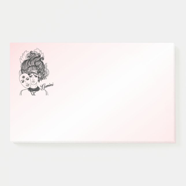 Masked Lady Gemini Zodiac Symbol and Sign Post-it Notes (Front)