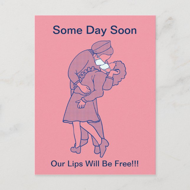 Masked Lovers Postcard (Front)