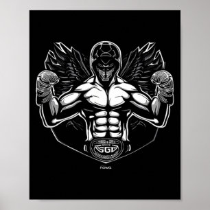 MASKED MMA FIGHTER THAI BOXING CHAMP WITH WINGS POSTER