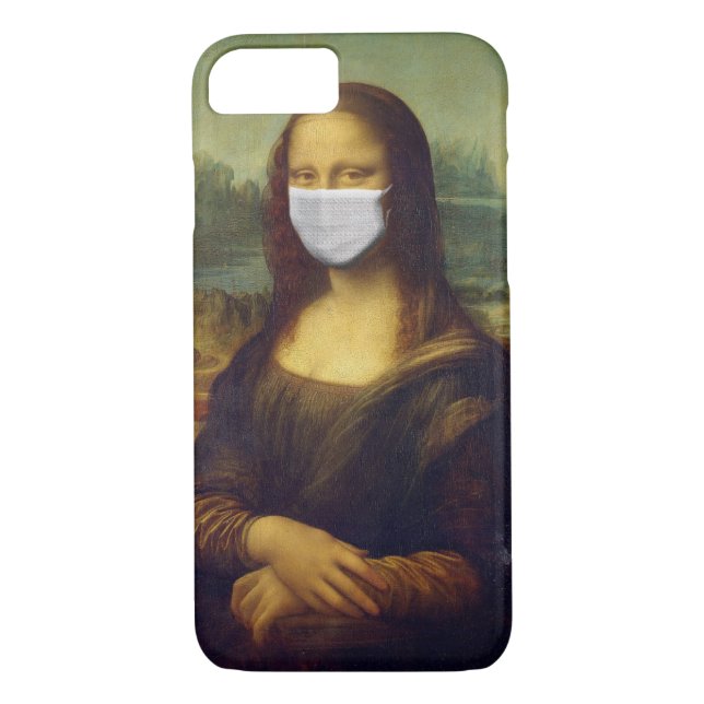 Masked Mona Lisa Face Mask Humourous Case-Mate iPhone Case (Back)