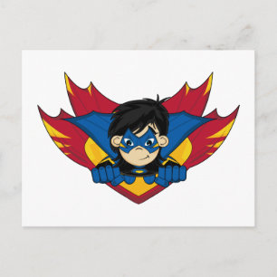 Masked Superhero Girl Postcard