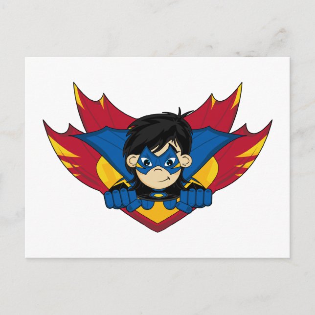Masked Superhero Girl Postcard (Front)
