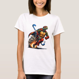 Masked Turtle Field Hockey Hero Action Sprint T-Shirt