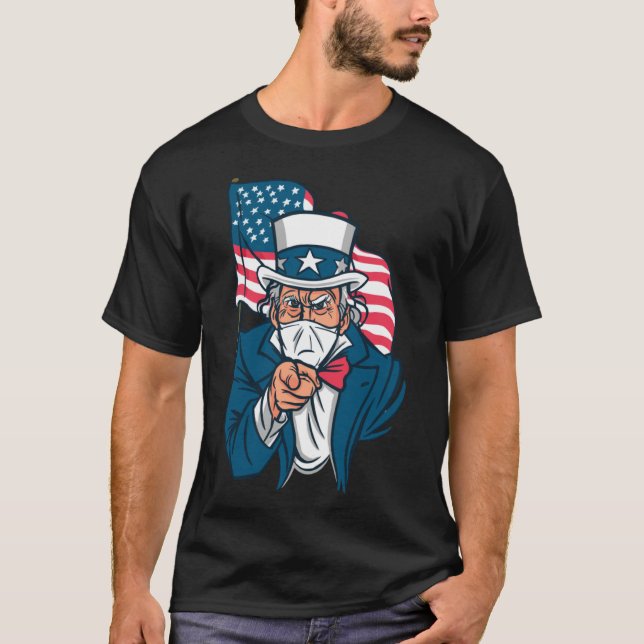Masked Uncle Sam Beautiful Patriotic T-Shirt (Front)