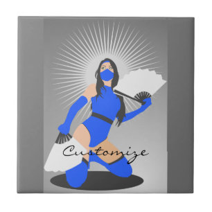 Masked Warrior Princess Thunder_Cove Ceramic Tile