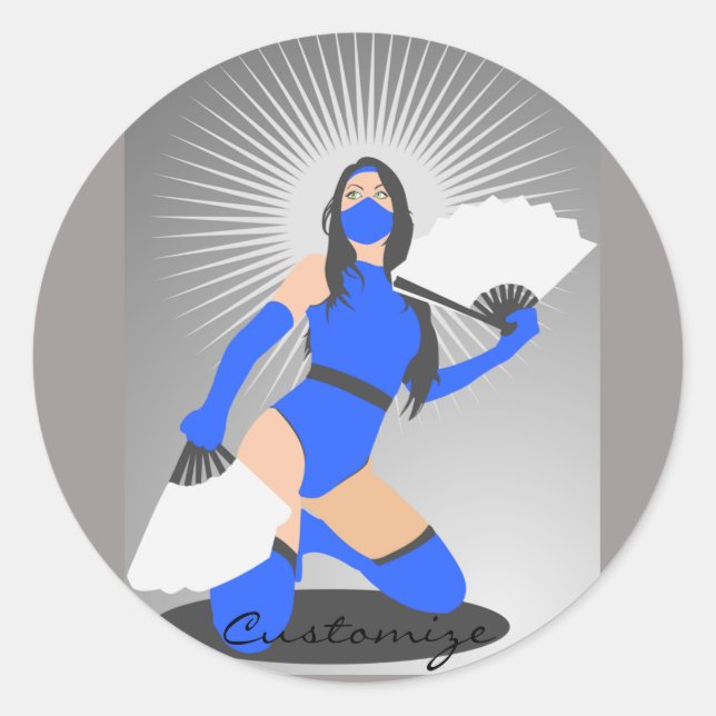 Masked Warrior Princess Thunder_Cove Classic Round Sticker (Front)