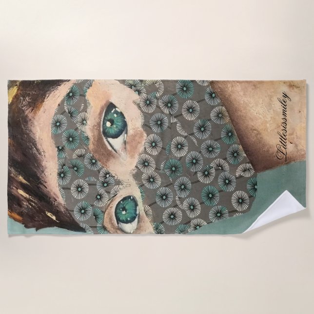 Masked Woman Beach Towel (Front)