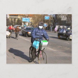 Masking the pollution postcard