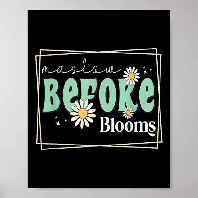 Maslow Before Bloom Behaviour Therapist Autism Awa Poster (Front)