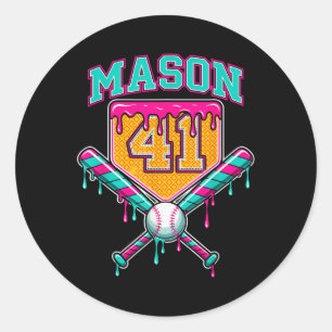 Mason 41 Meme Ice Cream Drip Bysebyll Birthday Cos Classic Round Sticker