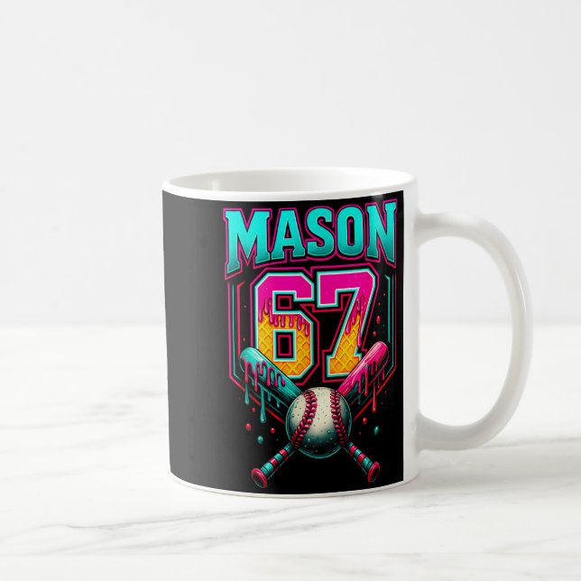 Mason 67 Funny Ice Cream Drip Baseball Ice Cream D Coffee Mug (Right)