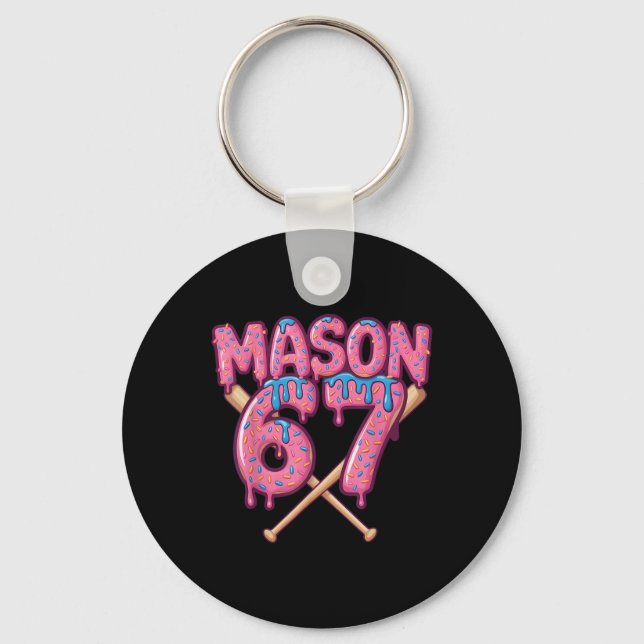 Mason 67 Funny Ice Cream Drip Bysebyll Meme  Key Ring (Front)