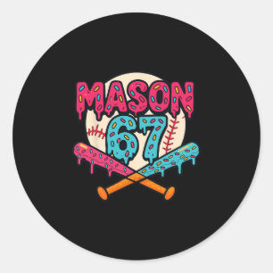 Mason 67 Funny Ice Cream Drip Sell Meme Graphic Classic Round Sticker