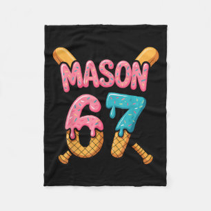 Mason 67 Ice Cream Drip Baseball  Fleece Blanket