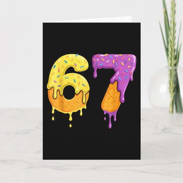 Mason 67 Ice Cream Drip Meme Six Seven Funny  Card (Front)