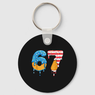Mason 67 Ice Cream Drip Meme Six Seven Usa Flag Fu Key Ring