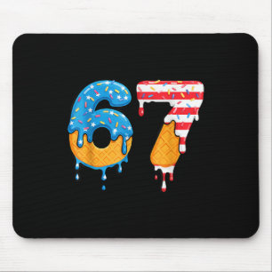 Mason 67 Ice Cream Drip Meme Six Seven Usa Flag Fu Mouse Pad