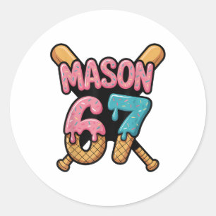 Mason 67 Ice Cream Drip Sell Classic Round Sticker