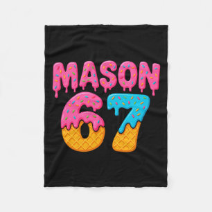 Mason 67 Ice Cream Meme Funny Six Seven Mason Ice Fleece Blanket