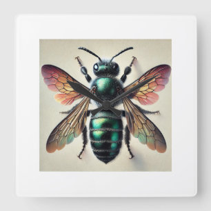 mason bee 081024IREF247 - Watercolor Square Wall Clock