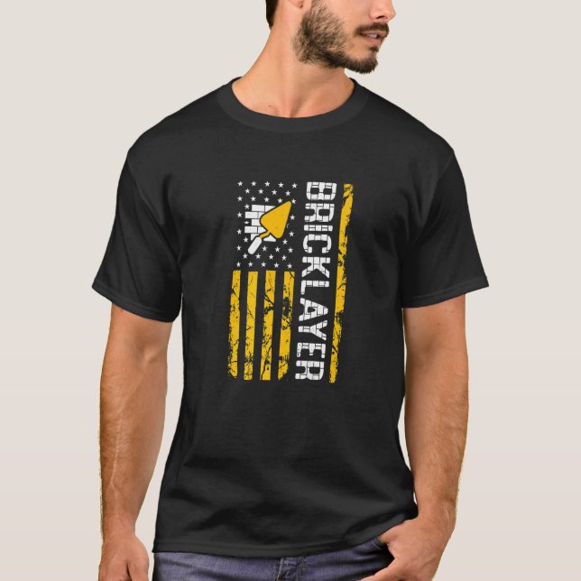 Mason Bricklayer Flag Masonry Bricklaying Construc T-Shirt (Front)
