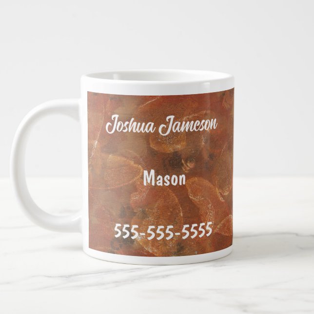 Mason, Custom Stone Print Business Mugs (Left)