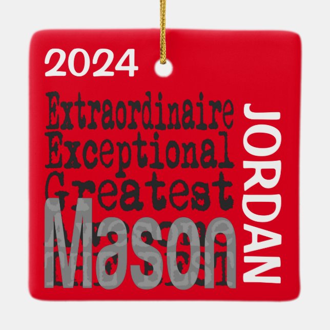 Mason Extraordinaire CUSTOM Ceramic Ornament (Back)