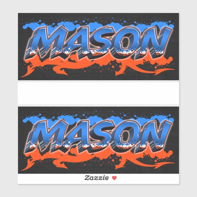 Mason First Name Graffiti Sticker (Sheet)