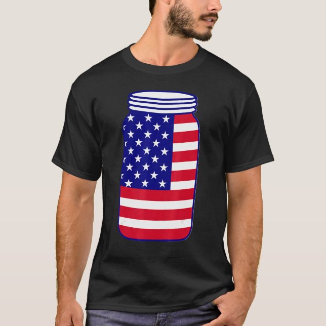 Mason Jar 4th Of July July 4th Independence Day T-Shirt (Front)