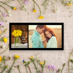 Mason Jar and Daisies Country Wedding Thank You Card
